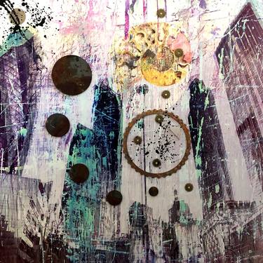 Original Abstract Cities Mixed Media by steven irwin
