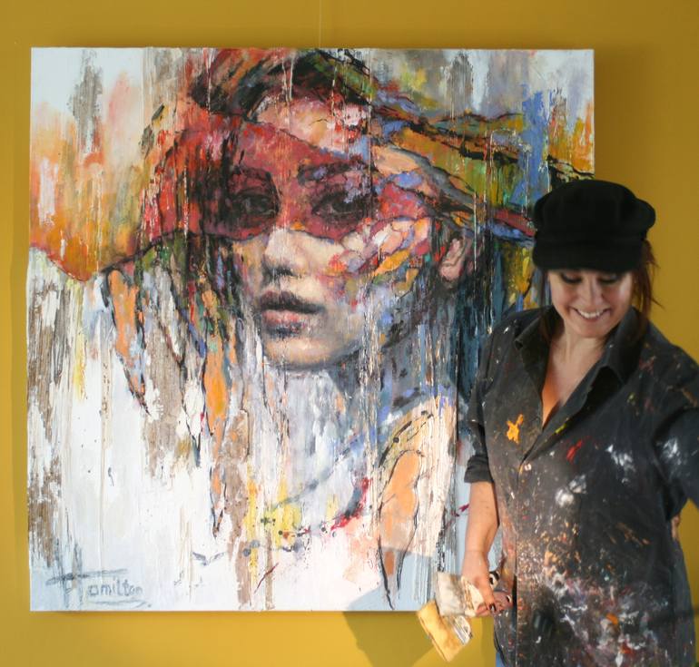 Original Modern Portrait Painting by Evelyn Hamilton