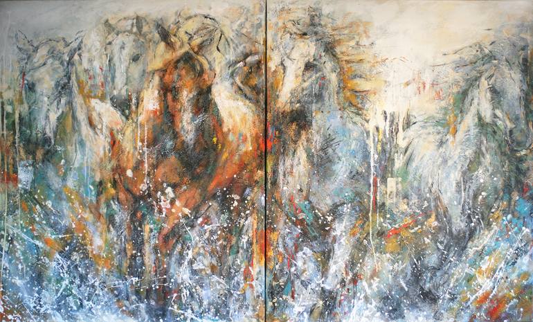 Original Modern Horse Painting by Evelyn Hamilton