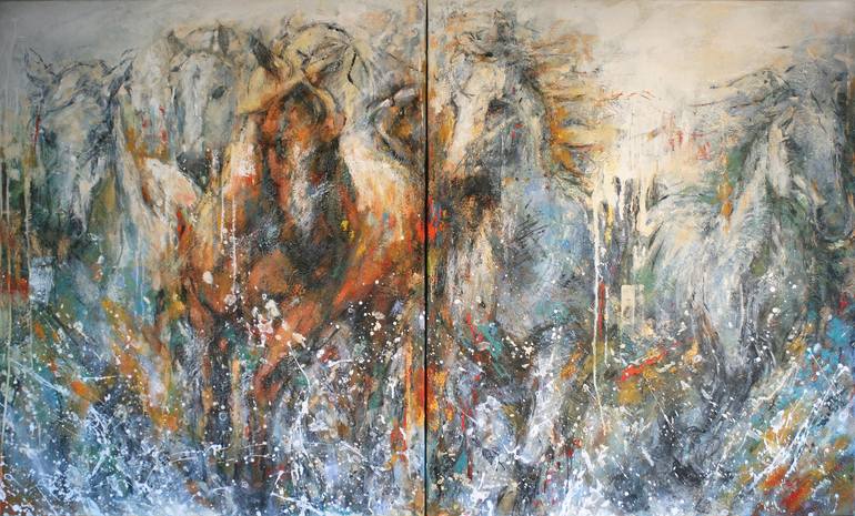Original Modern Horse Painting by Evelyn Hamilton