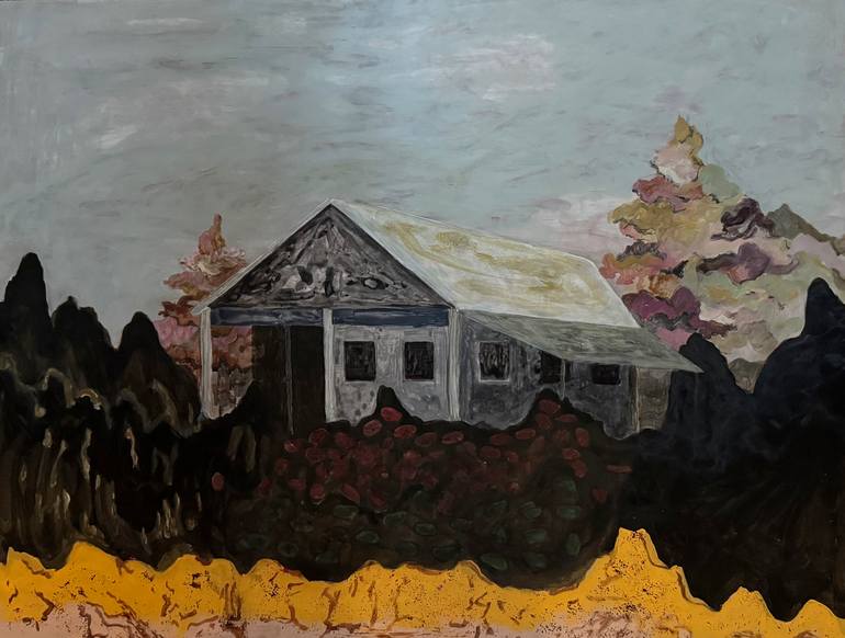 Original Architecture Painting by Lina Lindqvist Claesson | Contemporary Art on Other | The Loranga Cafe
