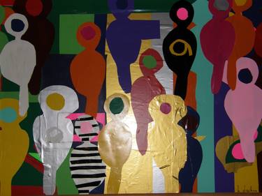 Original Pop Art People Collage by Lorraine Chatwin