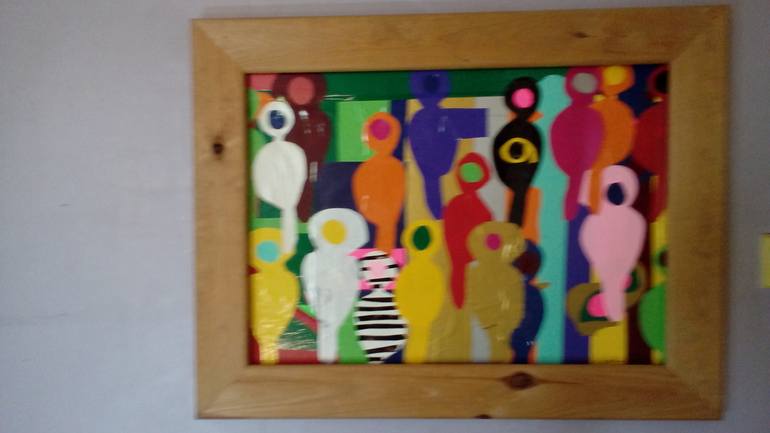 Original Pop Art People Collage by Lorraine Chatwin