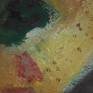 The death of this lemon has been suspended in animation.The colors created by decay will remain forever within this painting.