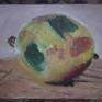 The death of this lemon has been suspended in animation.The colors created by decay will remain forever within this painting.