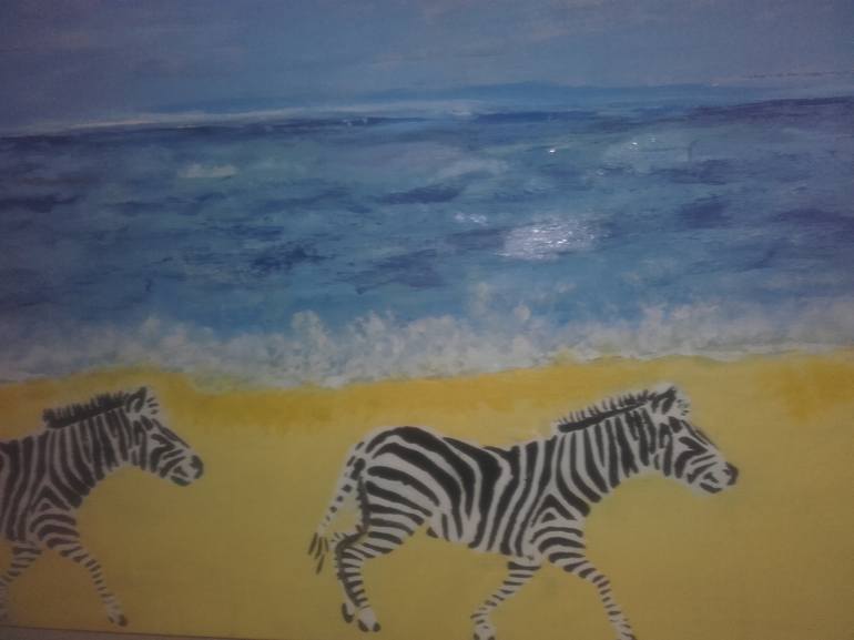 Original Conceptual Beach Painting by Lorraine Chatwin