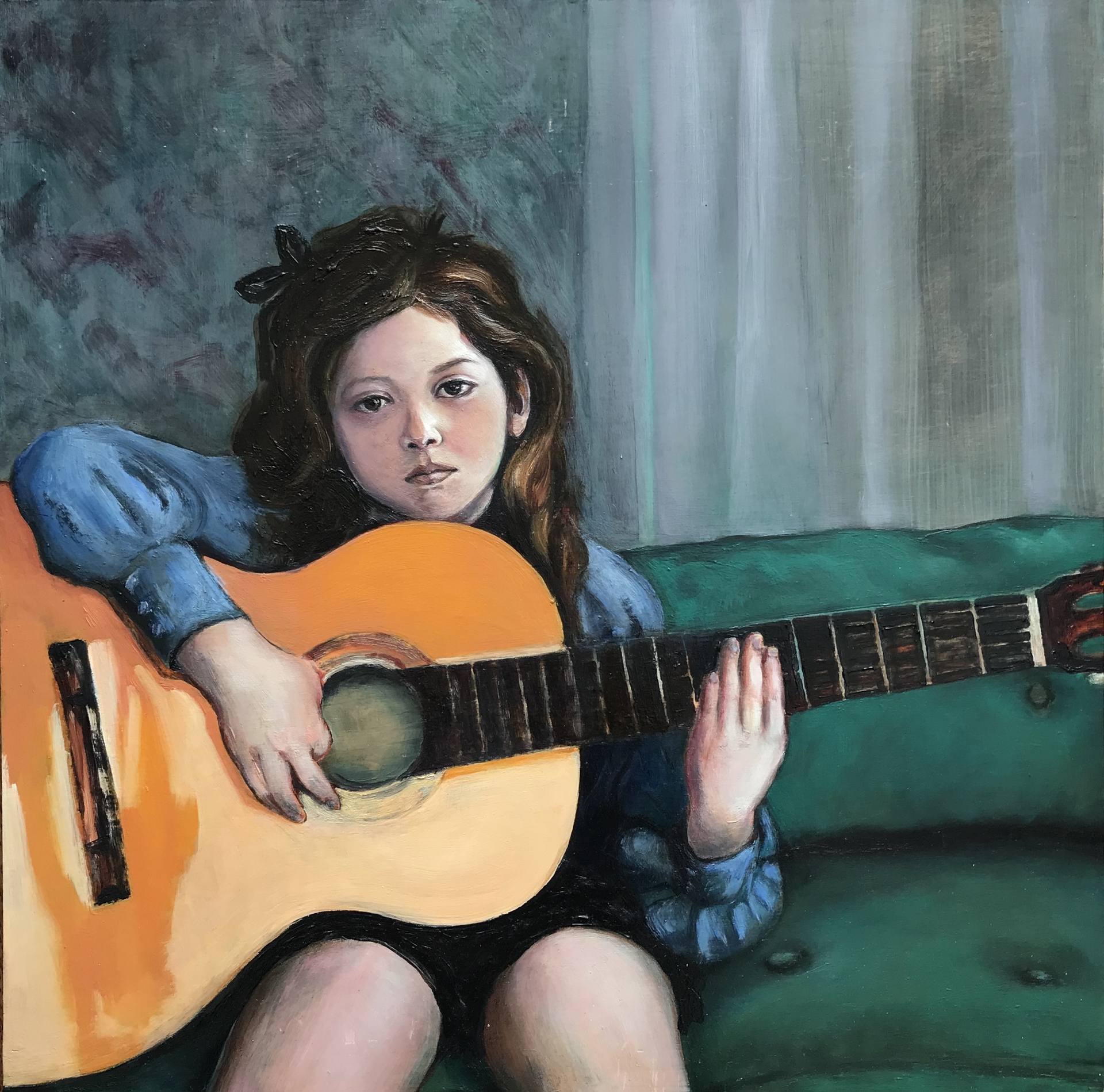 Guitar Lesson Painting by Olga Kleytman | Saatchi Art