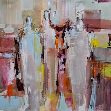 Original Abstract Expressionism Men Painting by Barbara Houwers