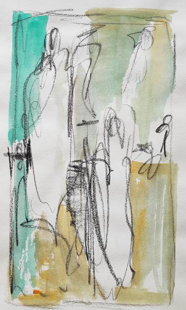 Original Abstract Expressionism Abstract Drawings by Barbara Houwers