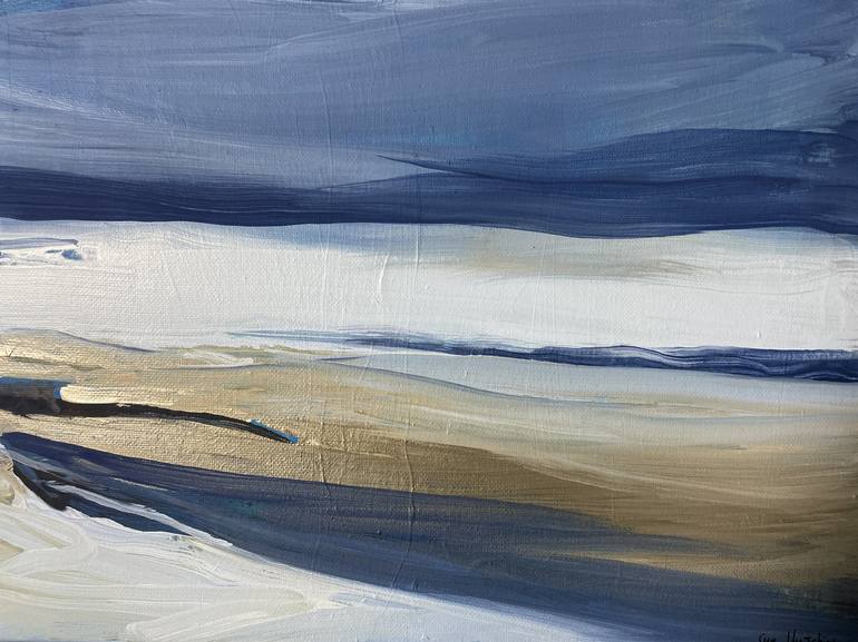 Original Abstract Beach Painting by Sue Hutchins