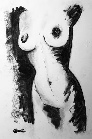 Original Illustration Nude Drawing by Emelie Coffey