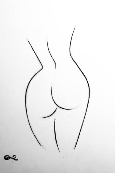 Original Illustration Nude Drawing by Emelie Coffey