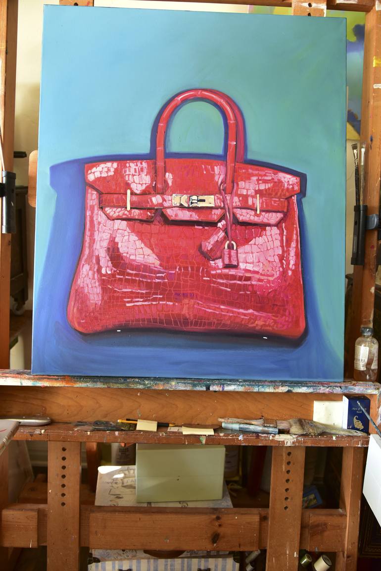 Hermes Birkin Idolotry Painting by Cindy Friedlander