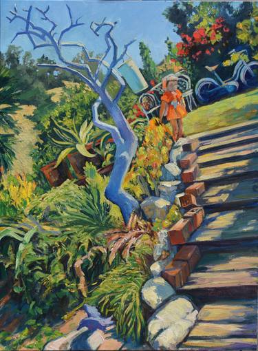 Original Expressionism Garden Paintings by Cindy Friedlander