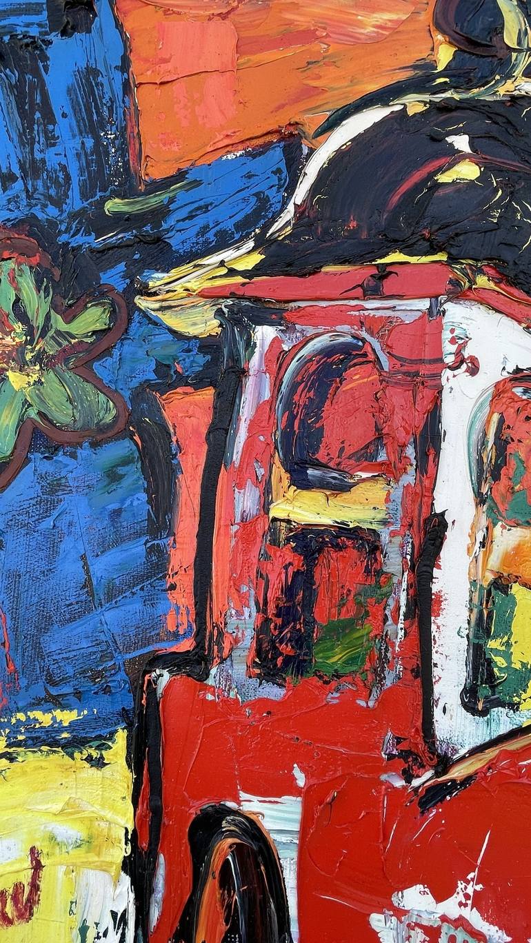 Original Abstract Expressionism Religion Painting by Ion Morarescu