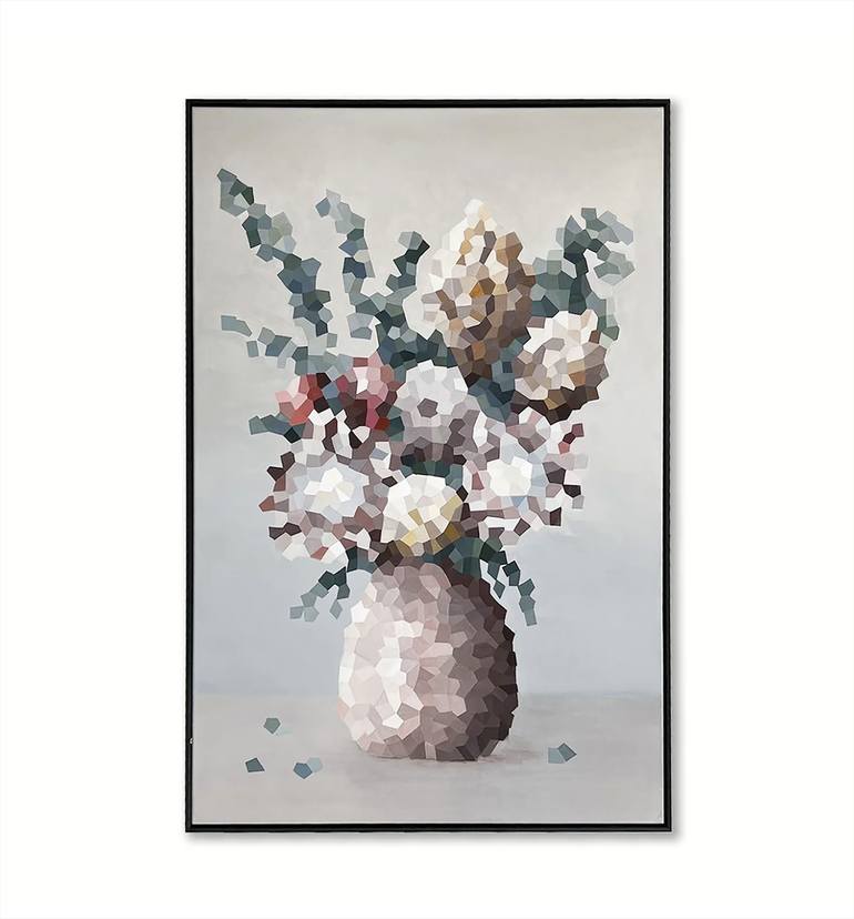 Original Abstract Floral Painting by Jem Ennis