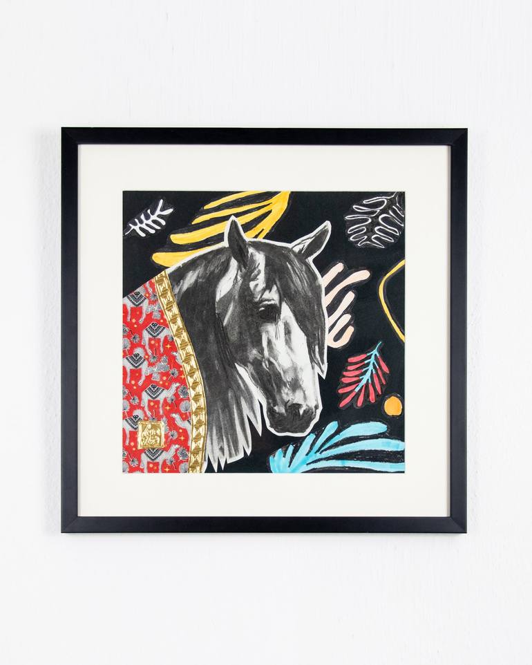 Original Realism Horse Collage by Lara Ješe