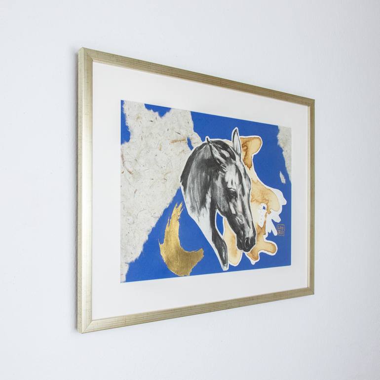 Original Portraiture Horse Collage by Lara Ješe