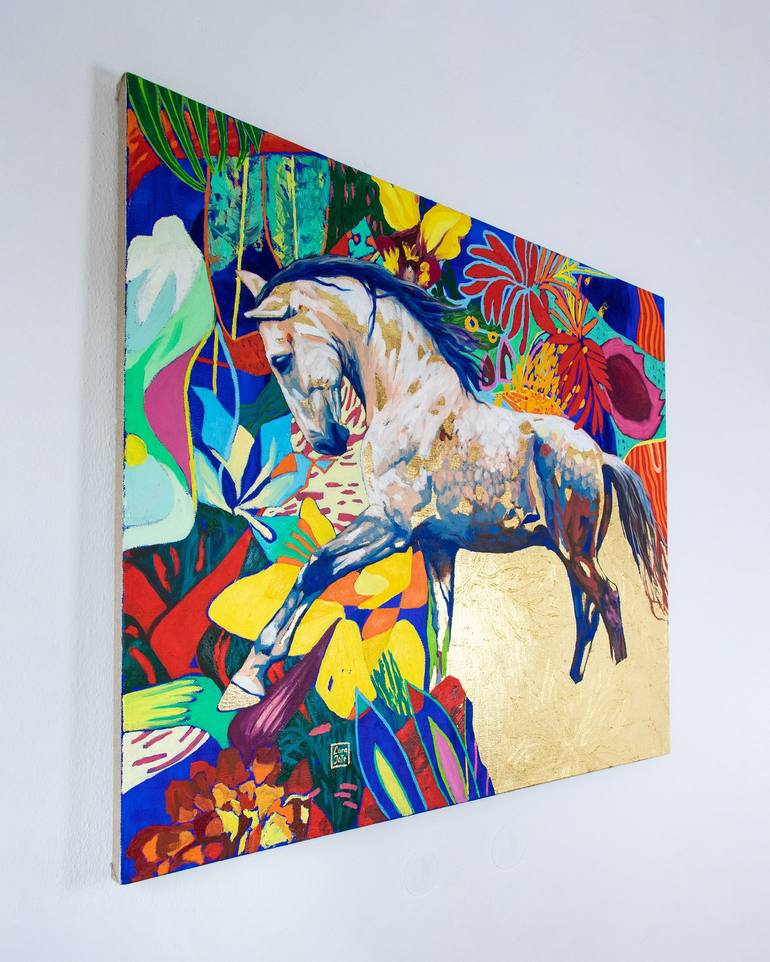 Original Expressionism Horse Painting by Lara Ješe