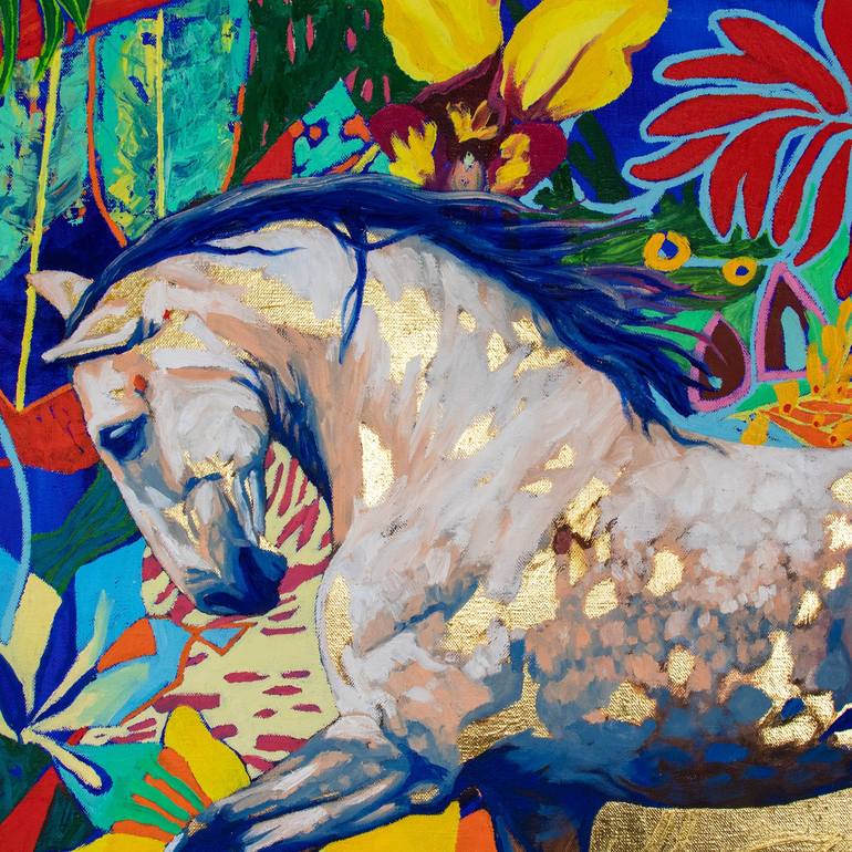 Original Expressionism Horse Painting by Lara Ješe