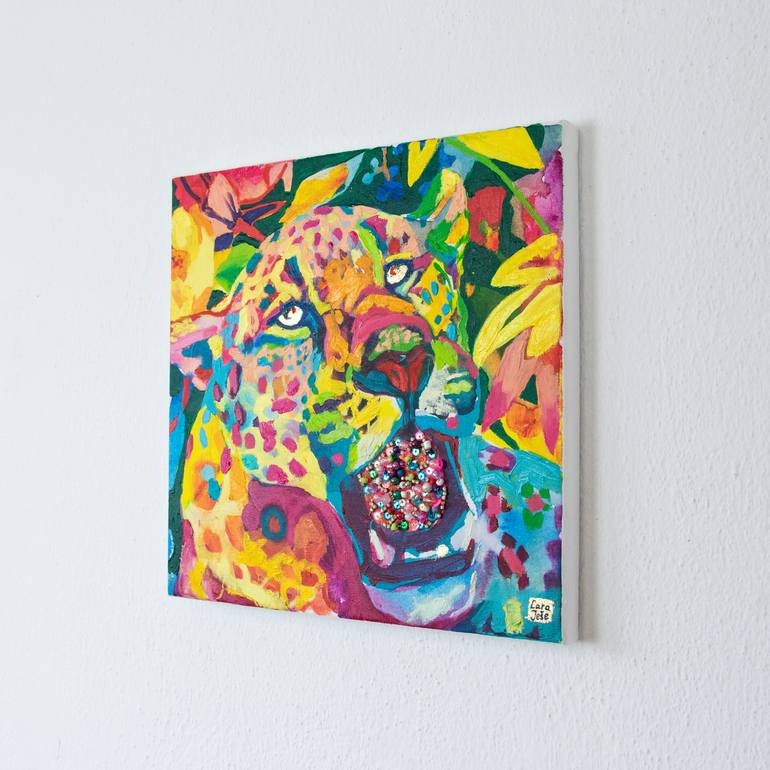 Original Art Deco Cats Painting by Lara JešE