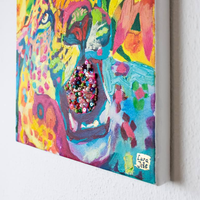 Original Art Deco Cats Painting by Lara JešE