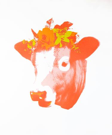 Original Pop Art Cows Printmaking by Lara Ješe