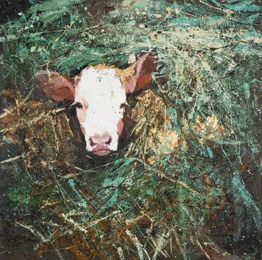 Original Realism Cows Paintings by Lara Ješe