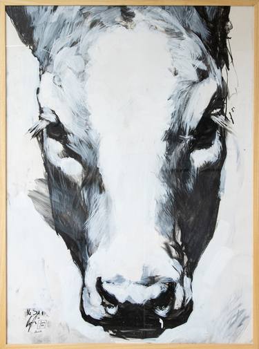 Original Portraiture Cows Paintings by Lara Ješe