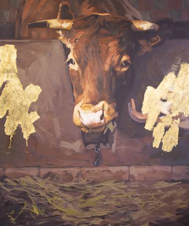 Original Portraiture Cows Paintings by Lara Ješe