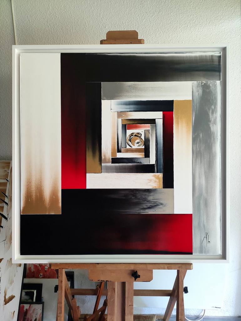 Original Geometric Abstract Painting by Mikha Khittchenko