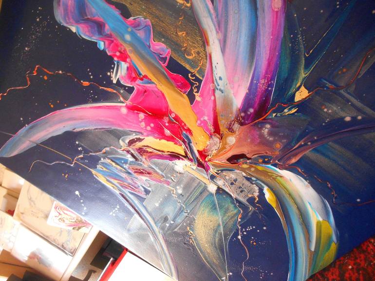 Original Abstract Expressionism Floral Painting by Mikha Khittchenko