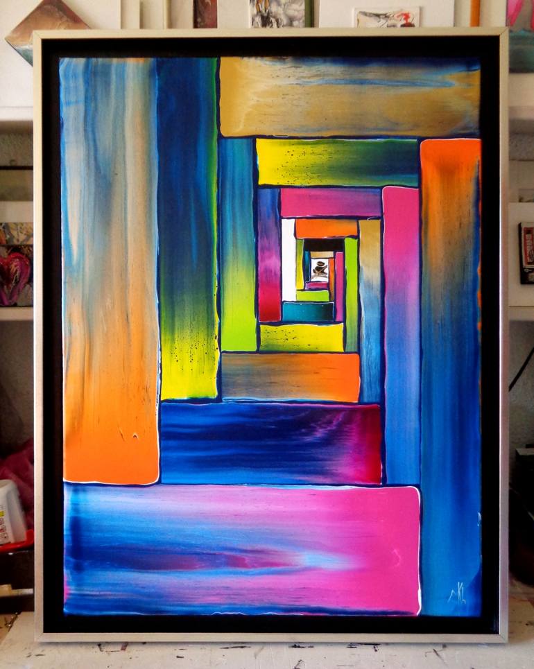 Original Geometric Painting by Mikha Khittchenko