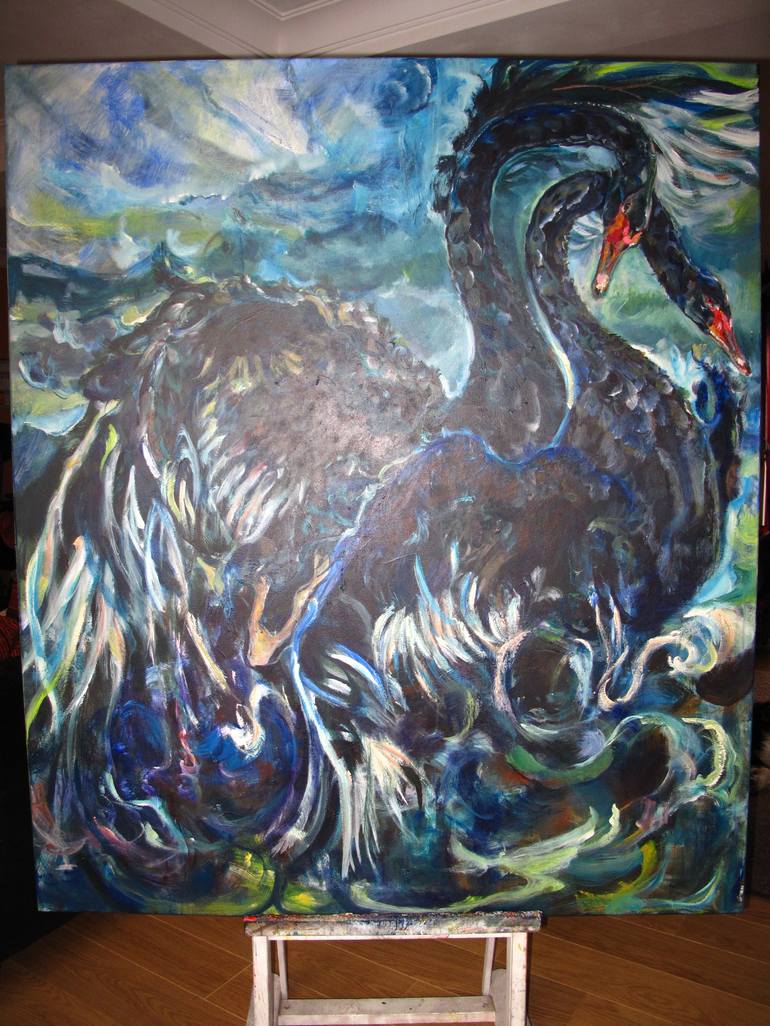 Original Abstract Expressionism Animal Painting by Winy Jacobs