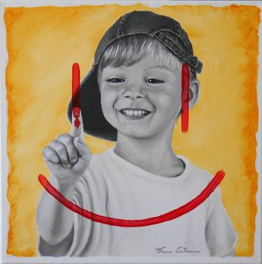 Original Figurative Children Paintings by Franco Cisternino