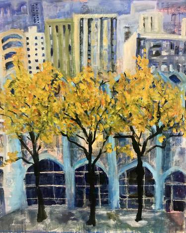 Original Expressionism Architecture Paintings by Hilary Rosen