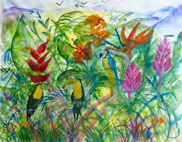 Print of Expressionism Garden Paintings by Hilary Rosen