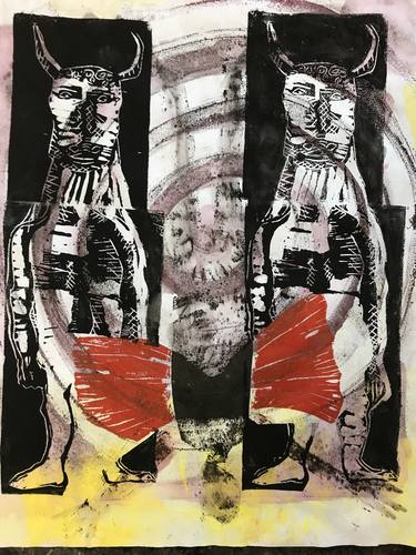 Fall of Icarus  No 1.  Monotype - Limited Edition of 1 thumb