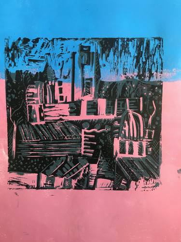 Print of Expressionism Cities Printmaking by Hilary Rosen