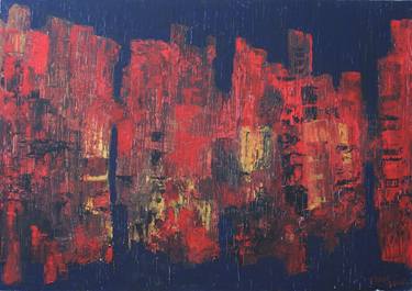 Original Abstract Expressionism Cities Paintings by John Wilkinson