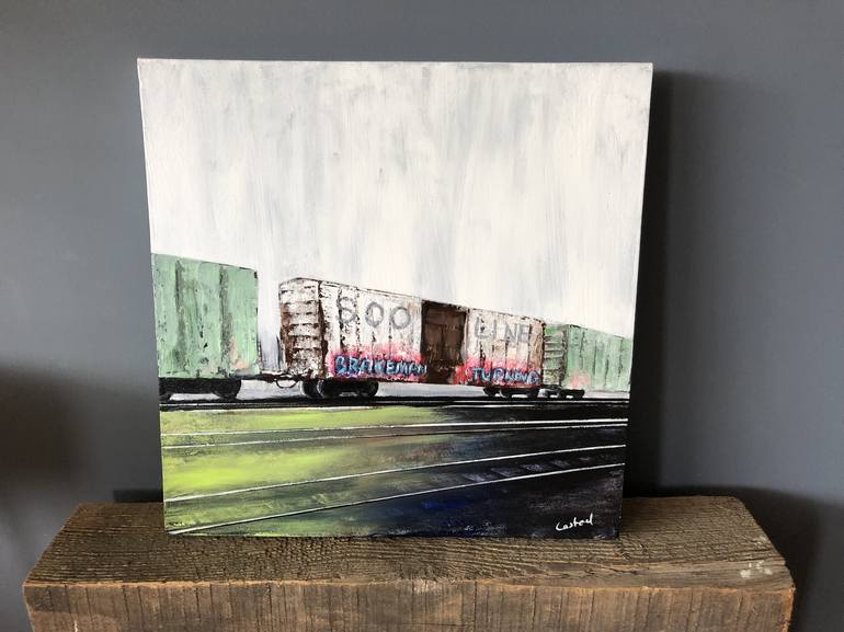 Original Train Painting by Nathan Casteel