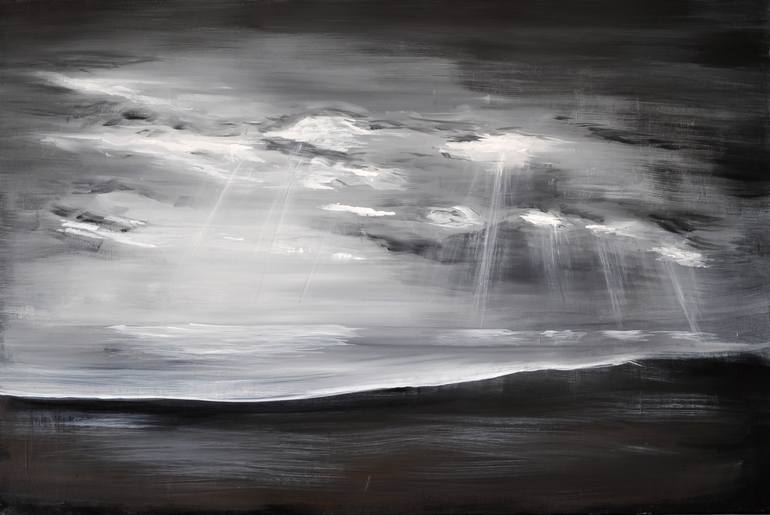 Original Seascape Painting by Nathan Casteel | Abstract Expressionism Art on Canvas | Sun Gangs Upon Me