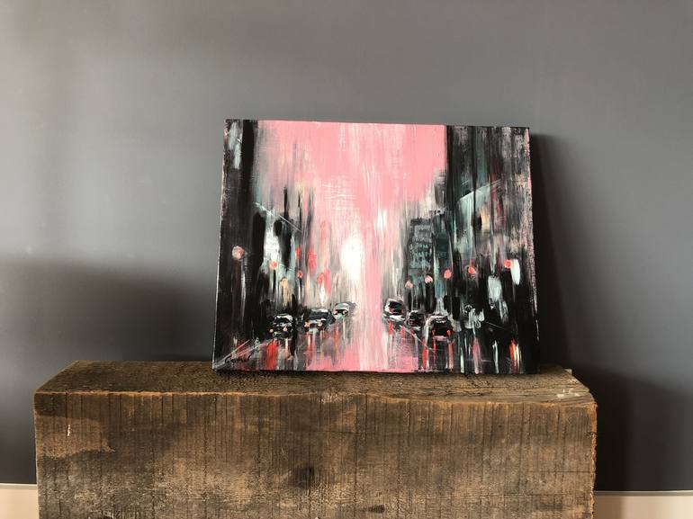 Original Abstract Expressionism Cities Painting by Nathan Casteel