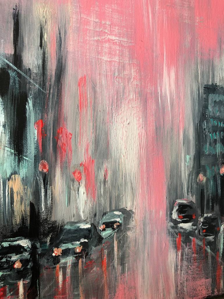 Original Abstract Expressionism Cities Painting by Nathan Casteel