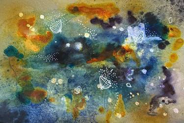 Original Abstract Floral Mixed Media by Shelli Finch