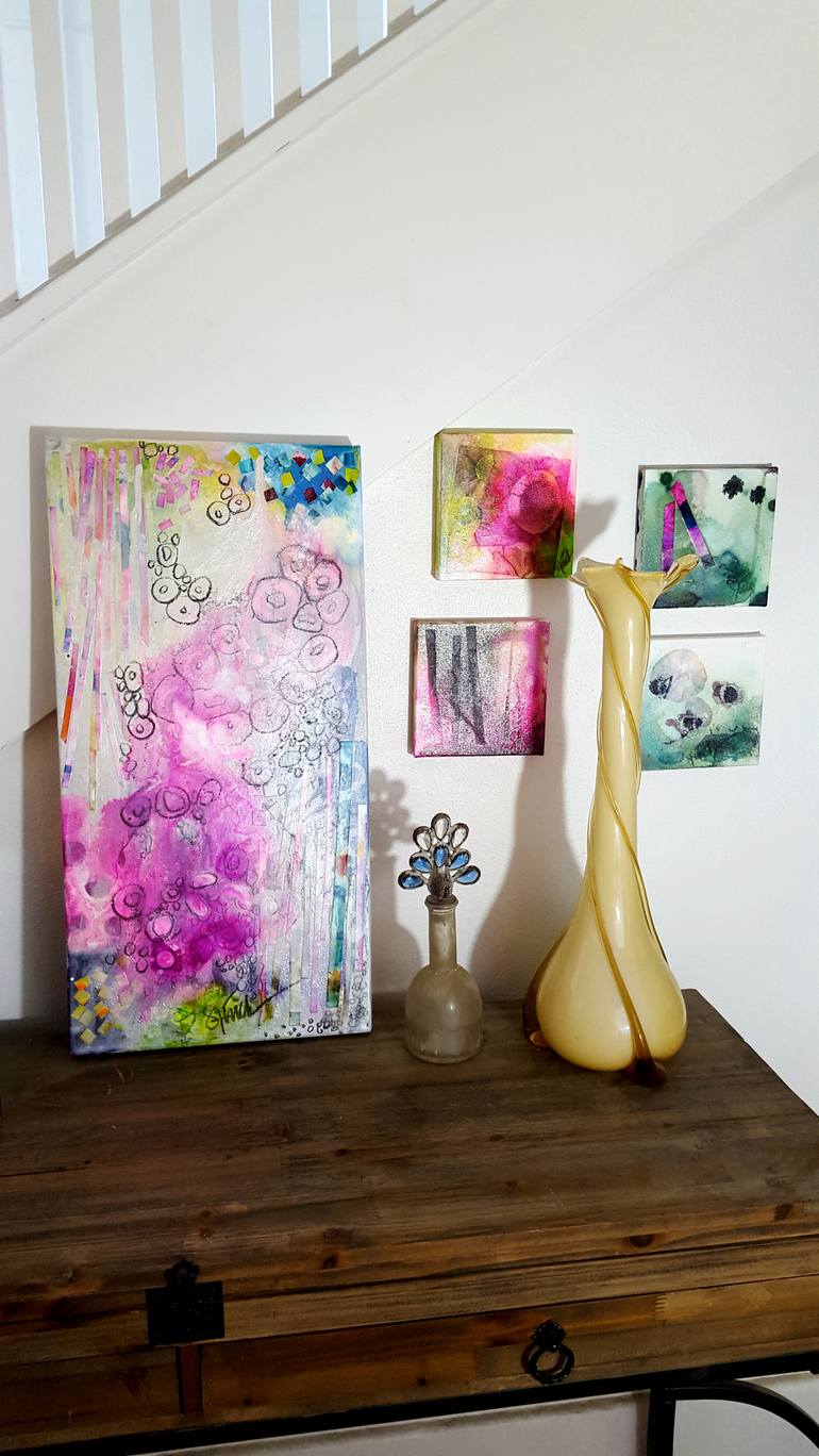 Original Abstract Floral Painting by Shelli Finch