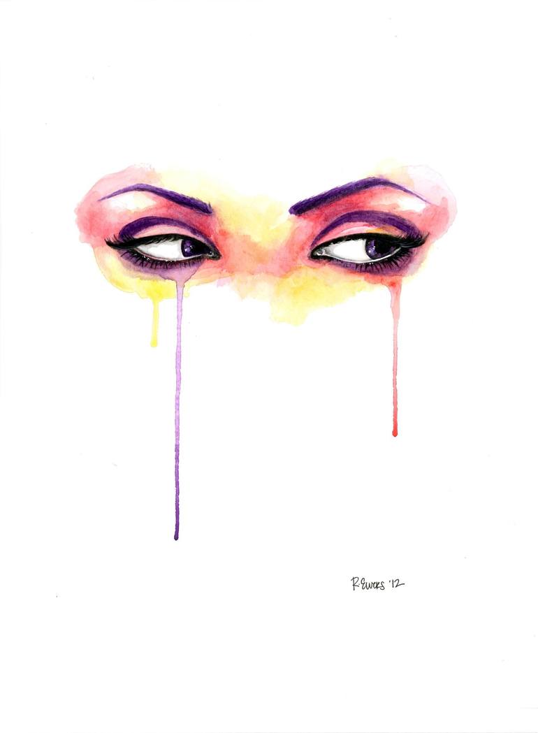 watercolor sad eyes