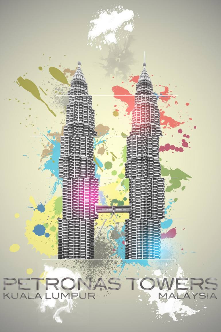Petronas Towers - ABSTRACT Collage by Mark Hyland | Saatchi Art