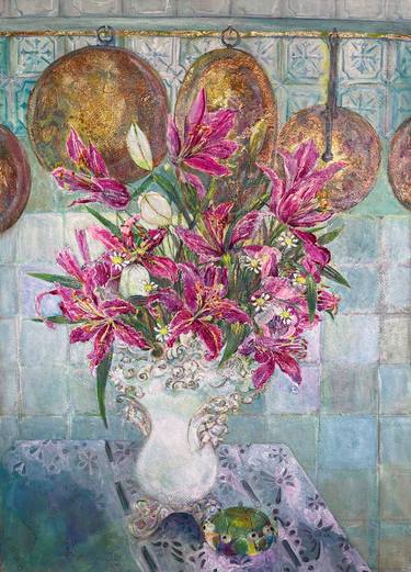 Original Figurative Floral Paintings by Rachel S L Baylis