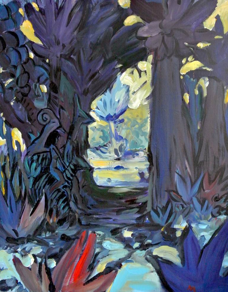 Original Fantasy Painting by Eric Le Henand | Surrealism Art on Canvas | the border